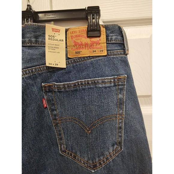 Levi's 505 Men's 505-4891 Regular Extra Room,  Straight Leg jeans Blue 34wx30 - Picture 10 of 11